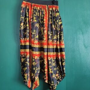 Zara Black, Red and Yellow Floral BOHO Maxi Skirt Size MED